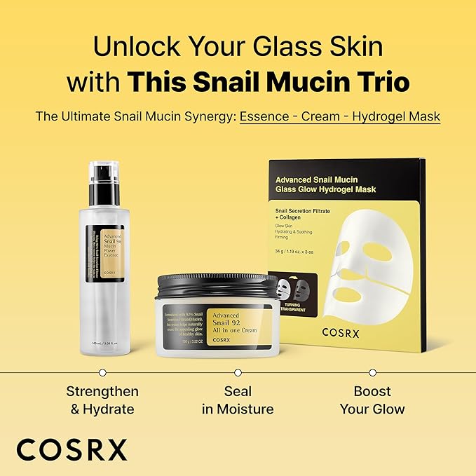 COSRX Snail Mucin 92% Face Moisturizer, 3.52 Oz, Lightweight Moisturing Cream for Soft, Glowy Skin, Korean Skin Care, Korean Moisturizer Face Cream
