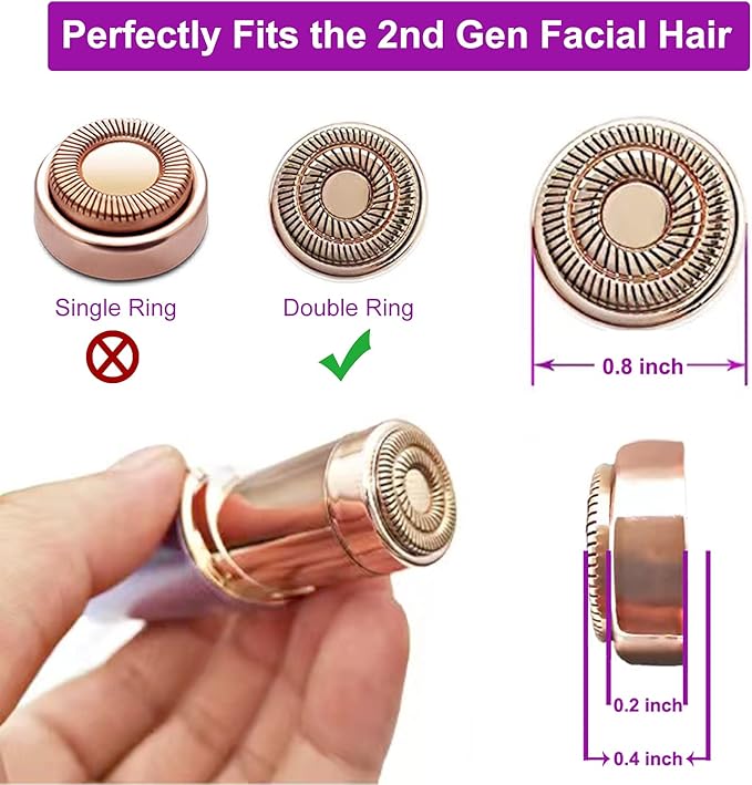 Replacement Heads for Flawless Generation 2, Facial Hair Removal Replacement Heads for Women, Compatible with Finishing Flawless Facial Hair Remover, Double Halo Replacement Heads Gen 2(4 Count)
