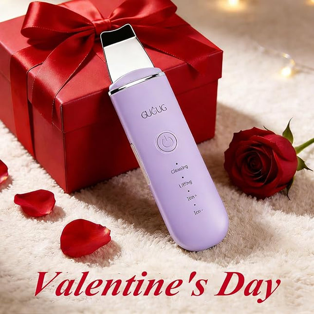 GUGUG Skin Scrubber Face Spatula Skin Spatula Pore Cleaner Blackhead Remover Tools for Facial Deep Cleansing-4 Modes, Purple