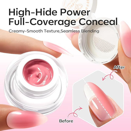 modelones Pat Paint Gel Nail Polish, 2 Colors Soak Off UV Patting Gel Polish Pigmented Colors for Ombre & Gradient & Blush Blooming & French Tip Nail Art, Radiant Red