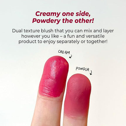 COLORGRAM TINTIN DORY DUO BLUSHER 05 RED HEART DUO | Dual Texture Cream & Powder Blush in One | Natural Flush to Matte Finish Cheek Color | Buildable, Compact Korean Blush for Daily Makeup