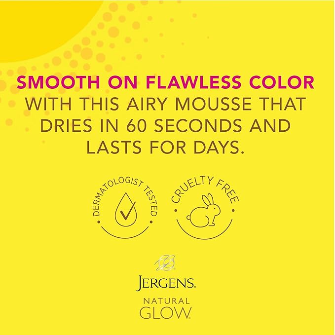 Jergens Natural Glow Instant Sun Bundle: Deep Bronze Sunless Tanning Mousse, 6oz Bottle and Applicator Mitt