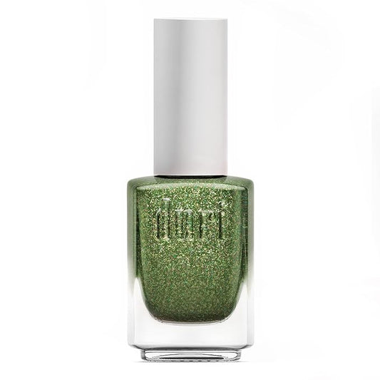 duri Nail Polish, 596 Indulge My Whim, Green Tinsle Sparkle Lacquer, Glitter Flake Topper, Glossy and Chip Resistant Finish | 0.45 Fl Oz