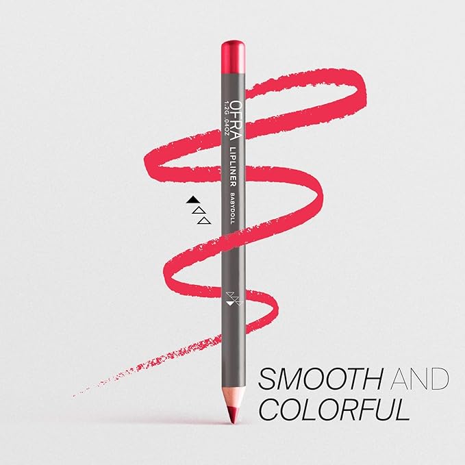 Ofra Lipliner Pencil - Baby Doll | High-Pigment Lipliner for Defining & Shaping Lips | Long-Lasting Wear Lipliners | Creamy, Glide-On Formula for All-Day Perfection | 0.04oz