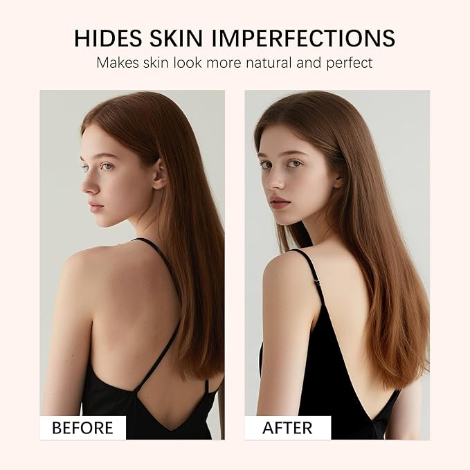 Body Coverage Perfector with Brush - Waterproof Leg & Body Makeup No Transfer, Tattoo & Scar Cover Up Full Coverage, Complexion Perfector for All Skin Tones (Warm Radiance)