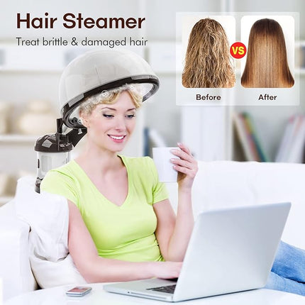 Hair Steamer Kingsteam 2 in 1 Ozone Facial Steamer, Design for Personal Care Use at Home or Salon Barber (Coffee)