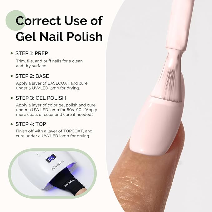 MelodySusie Hema Free Gel Nail Polish, 0.5 Fl Oz Thick White Nude Pink Gel Polish, Non-Toxic, Long Lasting, Soak Off UV Nail Polish, Manicure Nail Design Salon DIY Nail Art at Home K0484