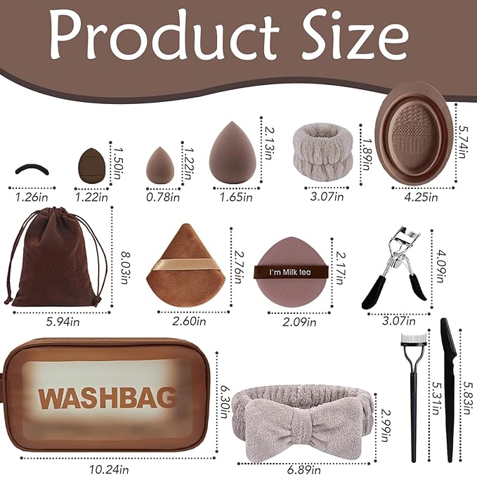 Makeup Brush Set, 48Pcs Makeup Tool Set Premium Synthetic Foundation Concealers Powder Eye Shadows Makeup Brushes Kit for for Beginner Professional, Brown