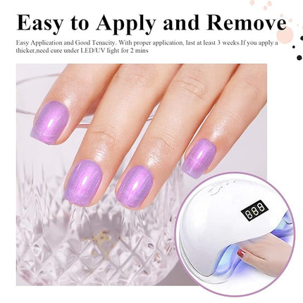 Imtiti Aurora Mermaid Purple Gel Nail Polish, 0.5fl.oz Pearl Shimmer Shell Soak Off U V Gel Polish for DIY Nail Art Manicure 1Pcs