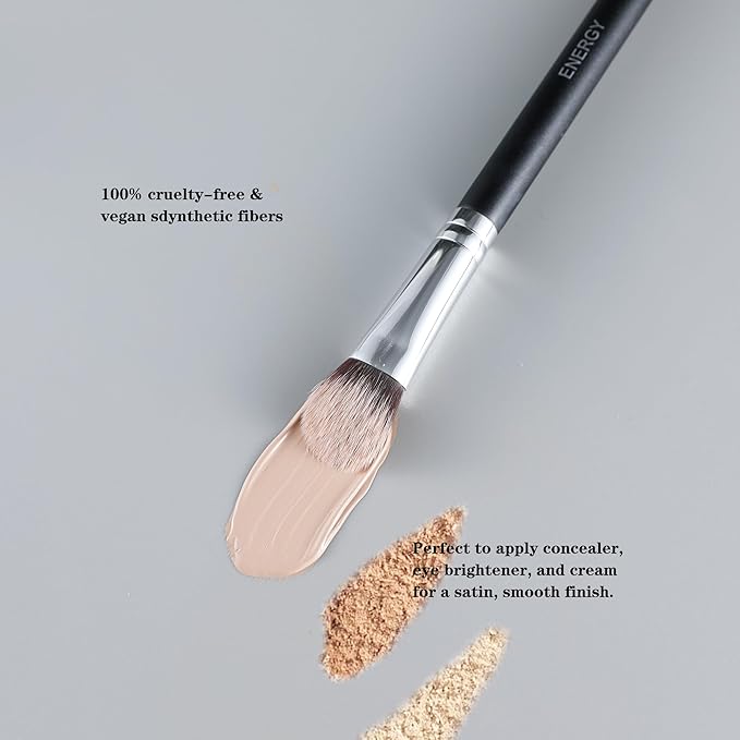 ENERGY Kitten Paw Concealer Brushes Set Under Eye Setting Powder Makeup Brushes for Liquid Cream Powder Makeup Blending Buffing Nose Contouring Small Foundation Brushes Set