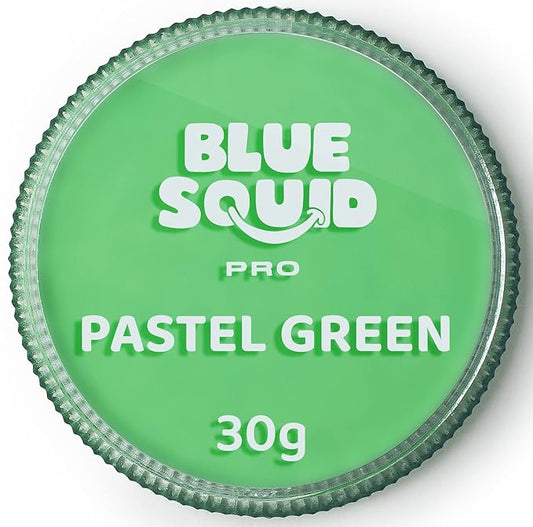 Blue Squid Face Paint Water Based Single Cake Professional Face Paint & Body Paint - Water Activated, Kids Adults Face Painting for Costume, Halloween Makeup, Cosplay - Pastel Green Face Paint 30g