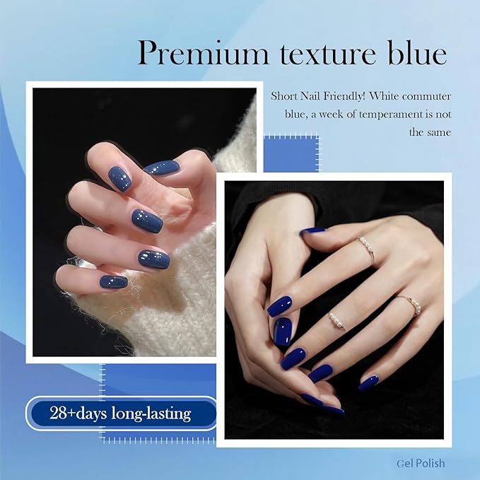 CAMILA ¿ 6pcs 15ml Gel Polish Set Navy Blue Gel Nail Polish Kit Soak Off Gel Polish Manicure Salon For Women F Set