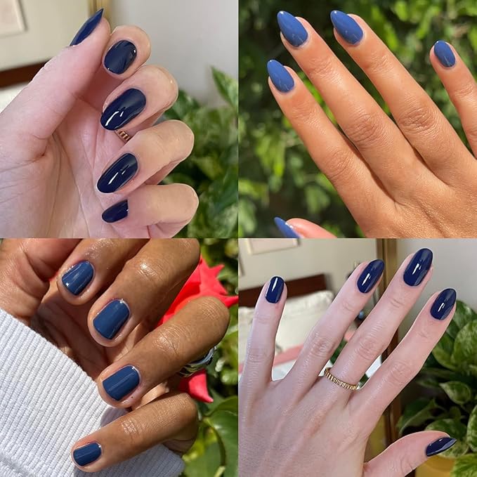 Olive & June Long Lasting Nail Polish | Plump Gel-Like Finish No Lamp Needed | Lasts up to 10 days | Salon-Quality Color at Home | 15-Free Vegan Cruelty-Free, Chip-Resistant Shine | Ack, a shark Navy