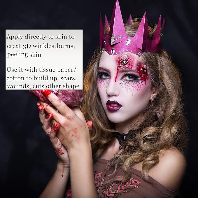 BOBISUKA Light Flesh Liquid Latex, Halloween Costume, Zombie Makeup, SFX Special Effect Make Up for Face and Body, 4.92 FL.OZ (Light color)