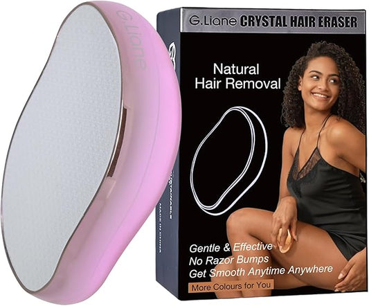 Crystal Hair Eraser,Upgraded Painless Crystal Hair Remover,Effective Nano Glass Hair Removal Device and Skin Exfoliation,Body Epilator for Women and Men(Light Pink)