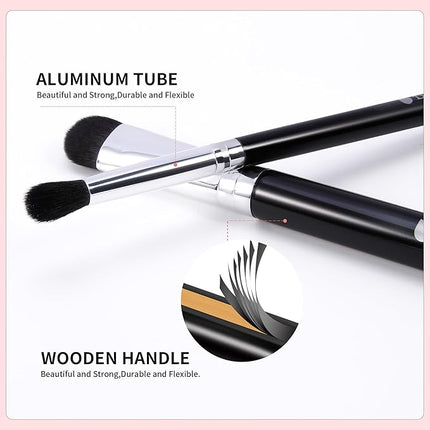 DUcare Eye Makeup Brush Set, 6 Pcs Professional Eyeshadow Blending Makeup Brushes for Concealer Eyebrows Eyeliner, Soft Hairs & Wood Handle