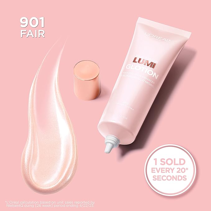 L'Oréal Paris Makeup True Match Lumi Glotion Fair 1.35oz & Telescopic Original Lengthening Mascara Carbon Black 0.27oz