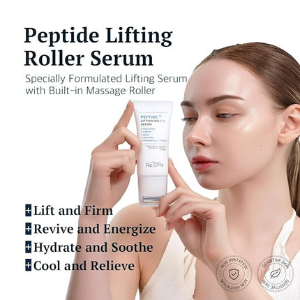 Re.SPN Peptide Lifting Roller Serum – For Wrinkles, Lifting & Pore Tightening on Face & Neck with Gua Sha Applicator, Vegan, Anti-wrinkle Peptide, Niacinamide, K-Beauty (1.69 fl oz)
