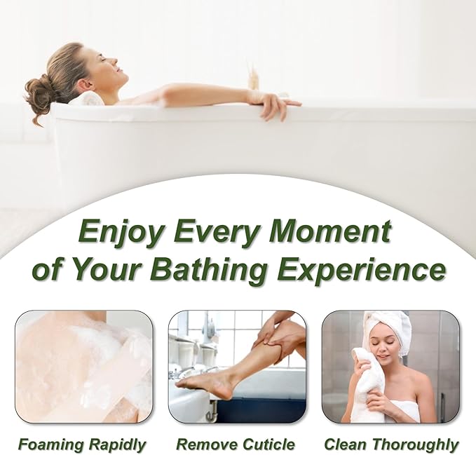 Natural Loofah Sponge, Exfoliating Body Scrubber for Men Women, Loofah with Handle, Exfoliating Back Scrubber for Shower Set, Deeply Clean & Invigorate Your Skin (1 pcs in Box)