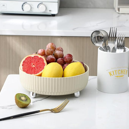 Anyoifax Makeup Perfume Organizer Tray 360 Degree Rotating Lazy Susan Skincare Lotion Organizer Spinning Cosmetics Storage for Dresser, Vanity, Bathroom Countertop, Large Beige