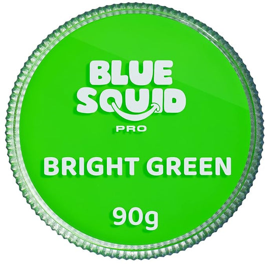 Blue Squid PRO Face Paint - Professional Water Based Single Cake Facepaint & Body Paints - SFX Makeup, Kids Adults Face Painting for Costume, Halloween, Cosplay - Classic Bright Green 90g / 3oz