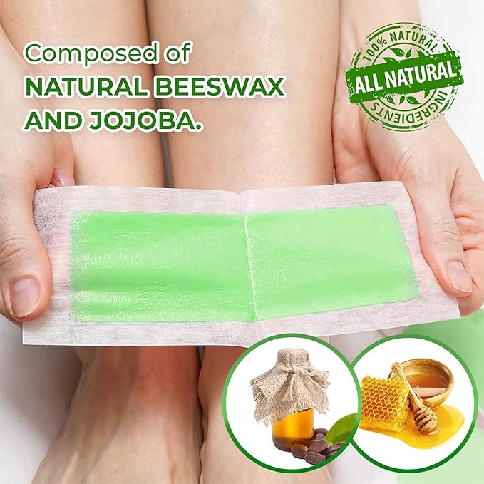 Wax Strips: 42 Waxing Strips - Hair Removal for Body Arms Legs Chest Back - Brazilian Waxing - Waxing Kit for Women Men - Body - 2 Sizes