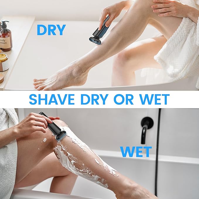 Electric Razors for Women, Facial Hair Removal, Bikini Trimmer, Rechargeable Womens Electric Shaver for Legs, Face, Lips Hairs, Wet and Dry Shaving, Fast Charging by Type-C, LED Display