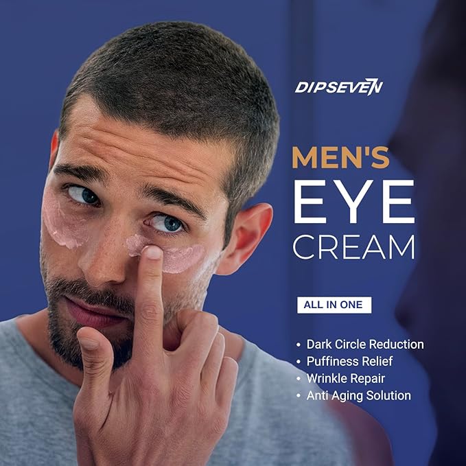 Mens Eye Bags Treatment Cream: Under Eye Repair for wrinkles Baggy Puffiness and Dark Circles - Anti-aging Hydrating with Peptides + Hyaluronic Acid + Niacinamide + Botanical complex+VC