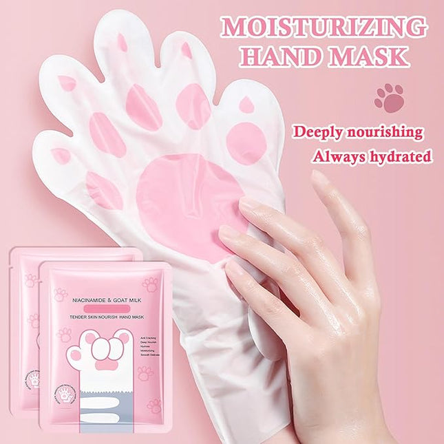 Hands Mask Moisturizing Gloves, 6PCS Hydrating Hand Peel Masks Exfoliating Gloves for Dry, Cracked, Rough, Aging Hands, Lightweight Soft Hands Mask Moisturizer Gift Set for Women Men (B)