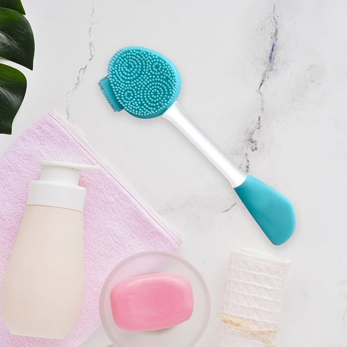 Blue Silicone Face Scrubber Face Mask Brush Exfoliating Lip Brush Cleansing Brush Facial Cleansing/Wash Exfoliator Blackhead Skin Care Tool Makeup Removes Dead & Dry Skin for Women