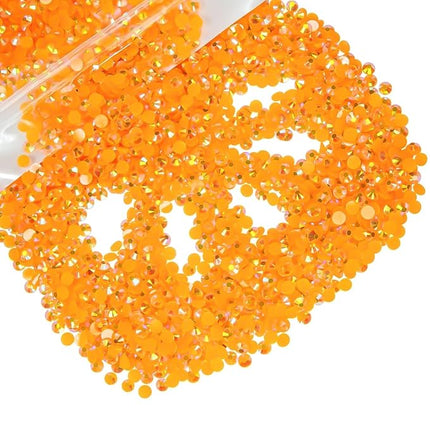 qiipii 3000PCS 5mm Tangerine‌ Orange AB Resin Rhinestones for Crafting Pumpkin‌ Orange Flatback Jelly Stones Gems Bulk SS20 Diamonds for Nails Face Eyes Makeup Tumblers Bottles Crafts Clothes Shoes