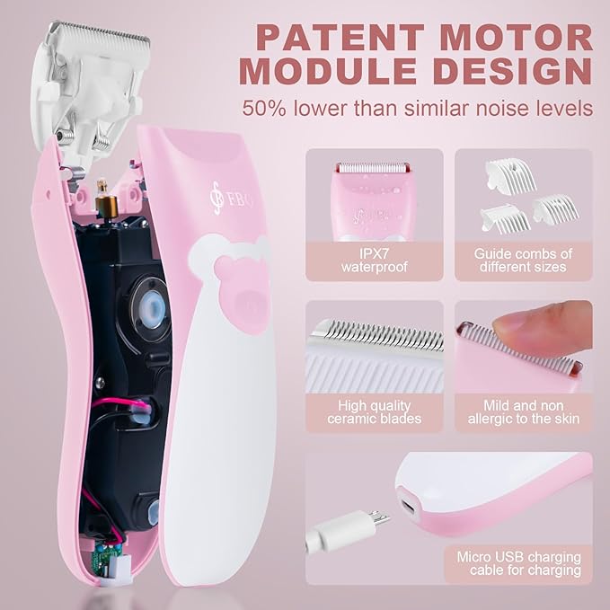 FBO Body Hair Trimmer Bikini Trimmer Electric Shaver - Rechargeable Electric Shaver - lPX7 Waterproof (Pink)