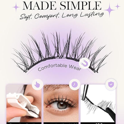 BEYELIAN Magnetic Eyelashes with Applicator, Soft Magnetic Lashes Natural Look Comfortable & Secure Fit Easy to Apply Reusable SME35-2