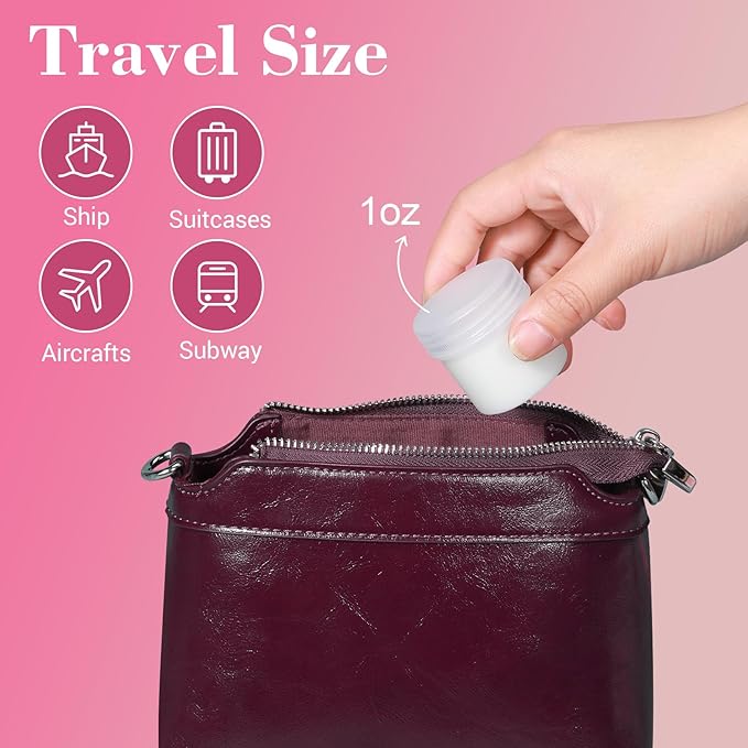 ASEVAT 6 Pack Airtight Plastic Jars, Leak-Proof Travel Size Jar | Refillable Cosmetic Containers for Creams, Lotions, TSA-Approved Clear Jars with Secure Lids (clear)