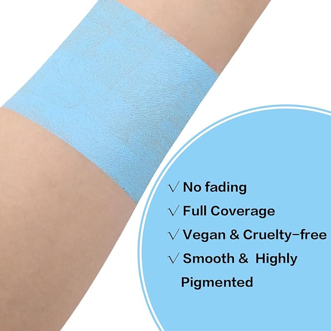 BAD COLOR Light Blue Face Body Paint, Pale Blue Eye Black Stick for Football/Baseball/Softball, Hypoallergenic Grease Sticks for Corpse Bride Halloween SFX Avatar Sally Makeup