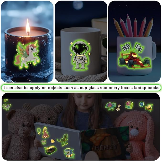 180 PCS Glow in The Dark Temporary Tattoos for Kids Boys Girls Luminous Truck Mermaid Unicorn Dinosaur Shark Animal Space Fake Tattoo Stickers for School Show Birthdays Halloween Party Supplies