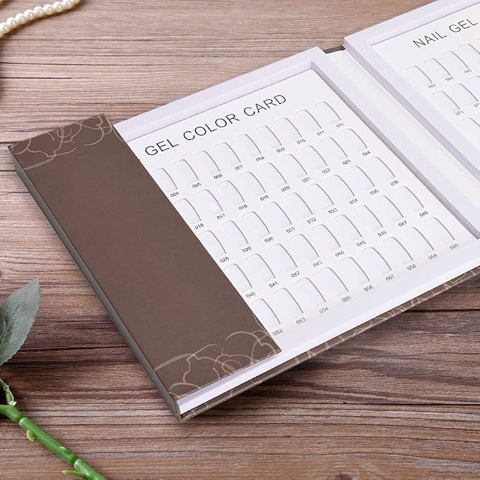 Noverlife 120 Nail Colors Display Book with 120 False Nail Tips, Nail Gel Polish Display Chart, Nail Art Samples Color Swatches Cardboard Nail Design Showcase for Manicure Salon Studio