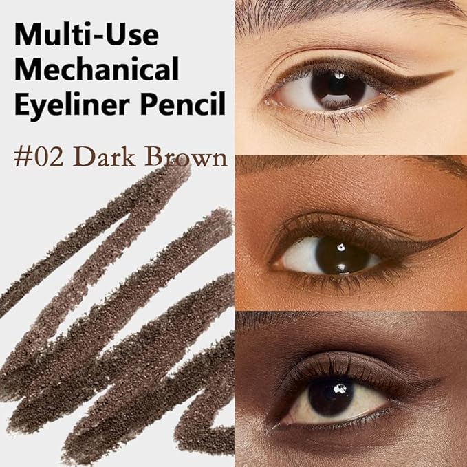 Kaely 2Pcs Dark Brown Light Brown Shimmer Gel Eyeliner,Eye Liner Waterproof Smudge Proof,Multi-Use Pencil Eyeliner,Built in Sharpener,Longwearing Eye Makeup,delineador de ojos contra el agua,02+04