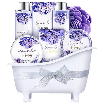 Body & Earth Bath and Body Gift Set - 8 Pcs Lavender Gifts for Women, Spa Kit for Women, Valentine's Day, Mother's Day, Birthday, Holiday, Anniversaries for Her, Mom, Wife, Girlfriend