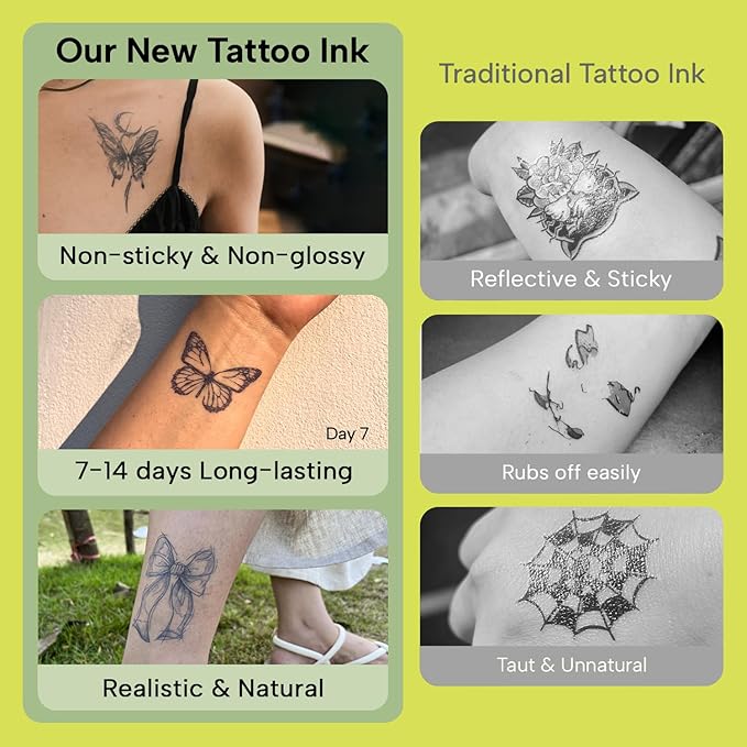 Tiger Temporary Tattoo for Men & Women – 3x5 Inch Realistic Black Ink Beast Fake Tattoo, Bold Animal Body Art for Arm, Chest, Back & Shoulder