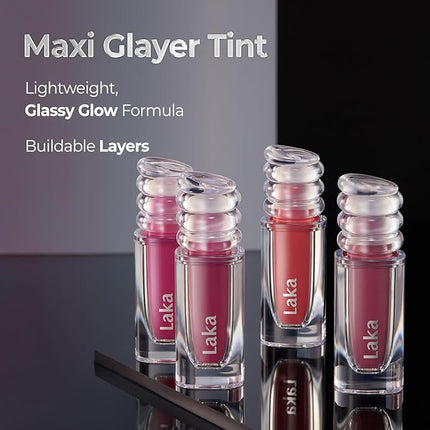 Laka Maxi Glayer Tint 3.8g/0.13oz, Glass Layer of Gloss, Ultra Glow & Vivid Layerable Pigments, High Shine Lip Oil, K-Beauty (#602 Bunny)