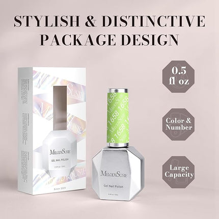 MelodySusie Light Green Gel Nail Polish,0.5fl oz Nails Soak Off UV LED Bright Apple Green Gel Polish Nail Art Manicure Salon DIY Nail Design Decoration at Home Gift for Women-1658