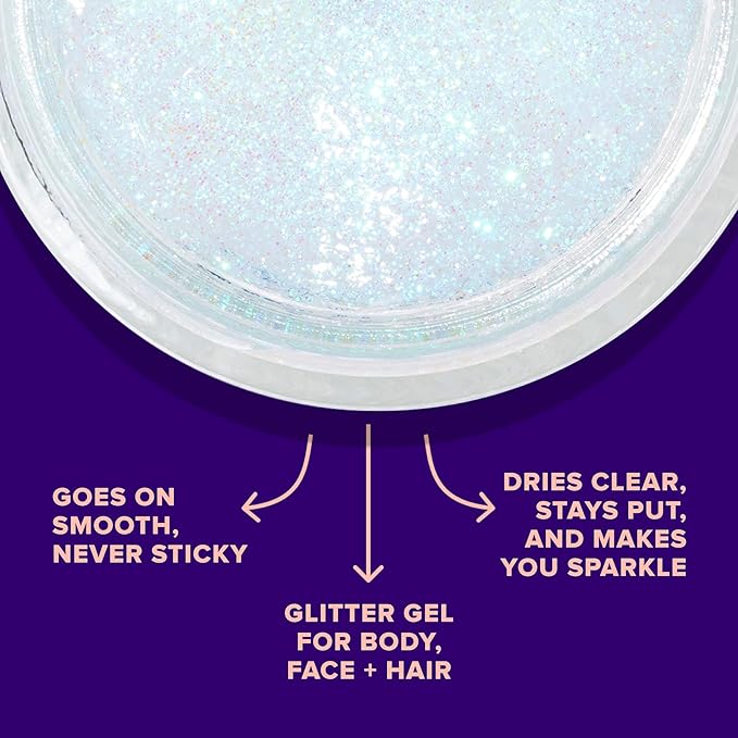 Unicorn Snot Face & Body BIO Glitter - Cosmetic-Grade Holographic Glitter Gel - Plant-Based Glitter Makeup for Festivals, Raves, Anime Cosplay - Safe for Face, Easy Application & Removal (Galaxy)