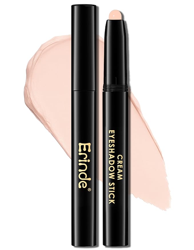 Erinde Waterproof Eyeshadow Stick, Cream Eye Shadow Stick, Long-Lasting, Crease-Proof, Cream to Powder Buildable & Blendable Eye Shadow Pencils Crayon, Vegan & Cruelty-Free, 11 Nude Beige