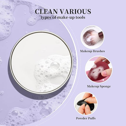 DUcare Makeup Brush Cleaner Shampoo Soap Solid Brush Cleaning Mat Removes Cosmetic Color Brush Cleaner Pad for Cleaning Makeup Sponges Brushes