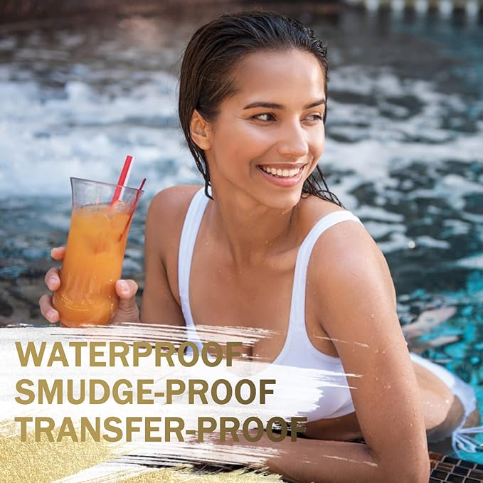 LAVONE Eyebrow Stamp Stencil Kit for Eyebrows, Brow Stamp Trio Kit with Waterproof Eyebrow Pencil, Eyebrow Pomade, 20 Eyebrow Stencils, Dual-ended Eyebrow Brush and Sponge Applicator - Caramel