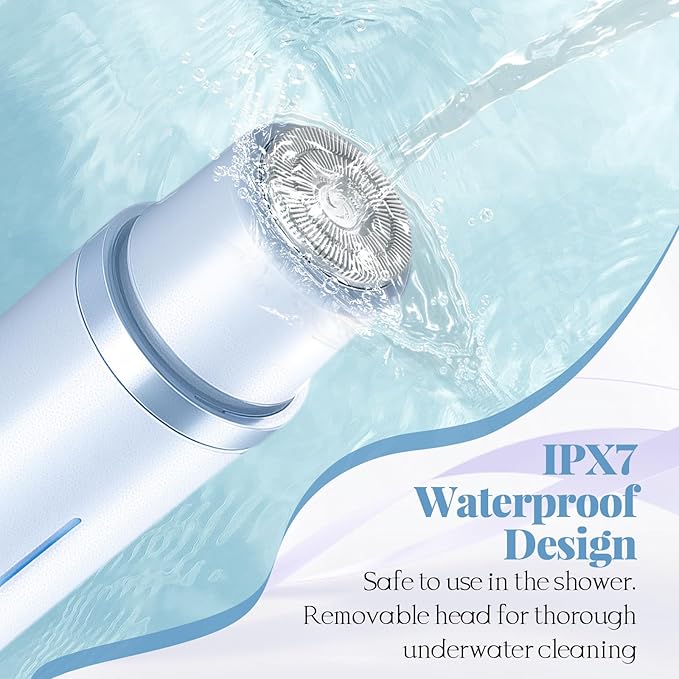 2025 New 2-in-1 Bikini Trimmer for Women, Dermave Bikini Shaver, Hypoallergenic, Wet & Dry IPX7 Waterproof, Cordless Pubic Hair Removal for Bikini, Leg, Arm, Body (Blue)