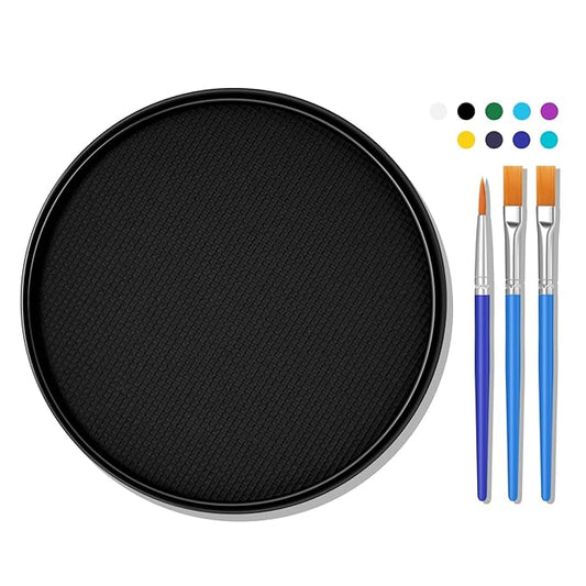 Black Face Body Paint Makeup 30G,Professional Stage Screen Halloween,Non Toxic Face Body Paint Makeup for Halloween Costume Theater Dress-Up Zombie Vampire Skeleton Clown Makeup-02