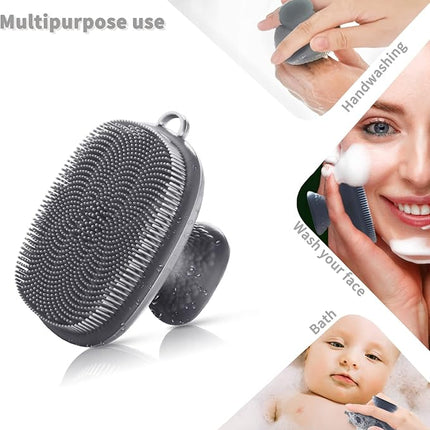 Face Scrubber Face Scrubber for Men Facial Cleansing Brush Silicone Face Wash Brush Manual Waterproof Cleansing Skin Care Face Brushes for and Exfoliating (Gray)