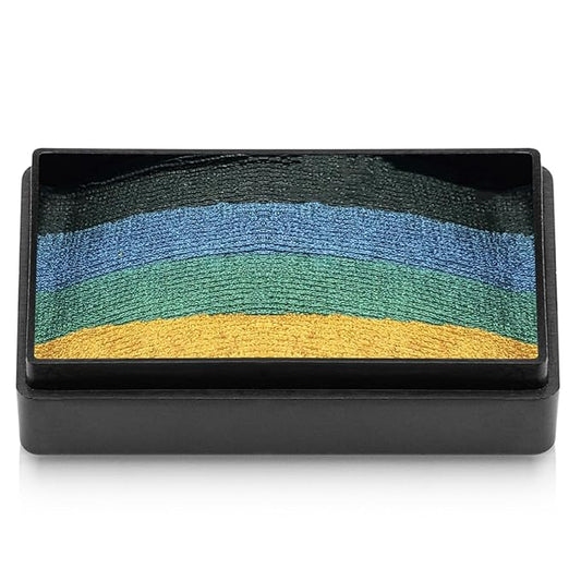 Kraze FX Dome Stroke - Forest (25 gm), Professional 1-Stroke Split Cake, Hypoallergenic, Non-Toxic, Water Activated Face & Body Painting Makeup Supplies for Sensitive Skin, Kid Safe, Adults